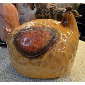 Vintage Farmhouse Decor Art, Sitting Hen Figurine Unique